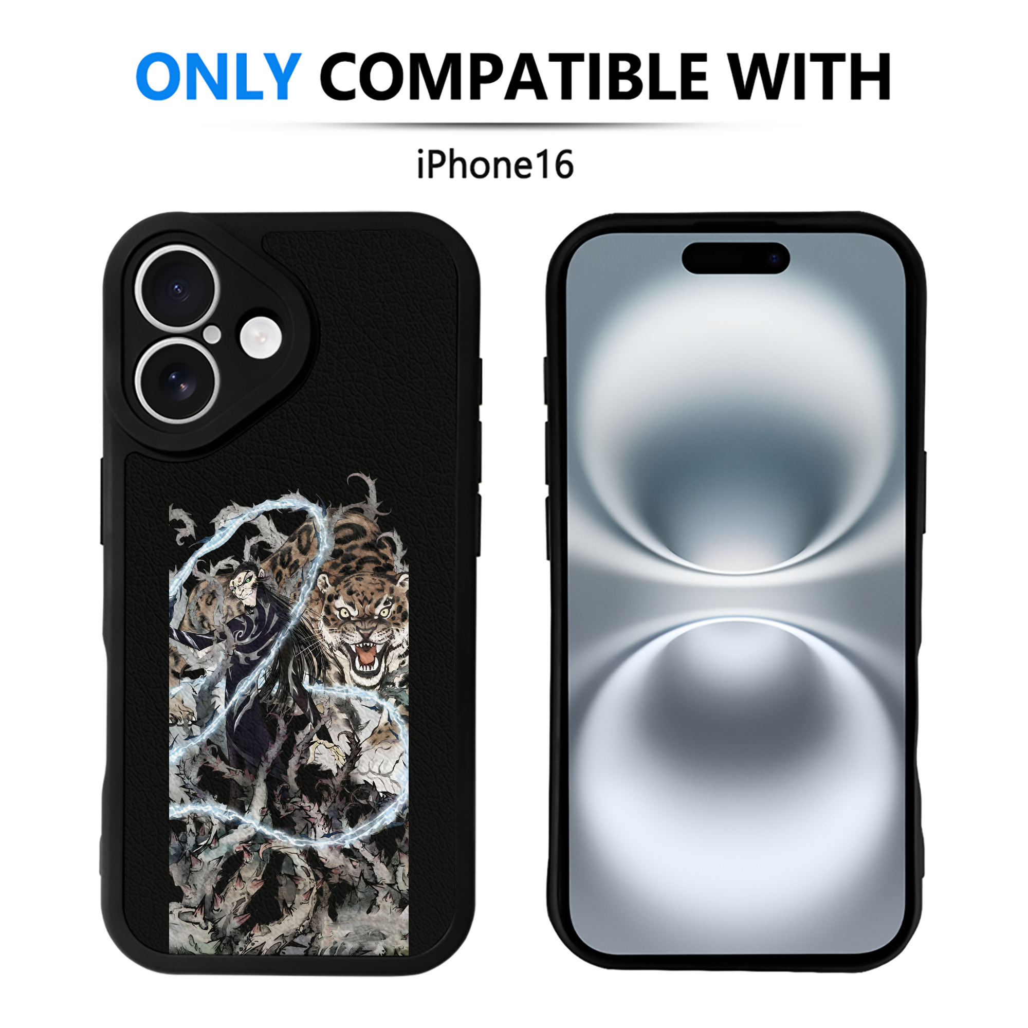 （画像用） Ne Zha 2 ナタ 魔童の大暴れ 【iPhone 16シリーズ対応】シリコンスマホケース（レザー調） 材質：シリコン